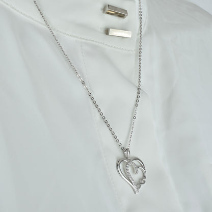 Infinity Love: 925 Sterling Silver Double Heart Necklace